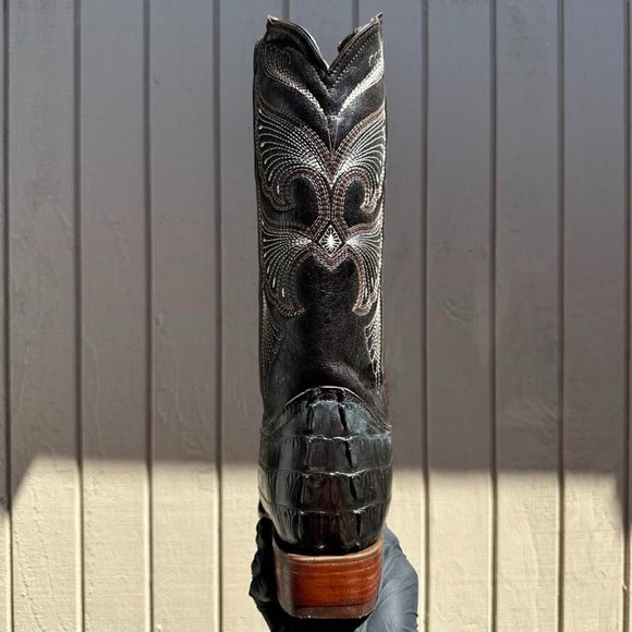 #44 Imitation Western Boot with Cocodrile Tail Details in Brown Color - Picture 5 of 5